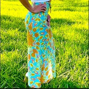 Zara printed cape tied skirt